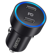 Автомобільний зарядний пристрій Choetech (2xUSB Type C) PD3.0 QC3.0 AFC 36W 2.4A (C0054)
