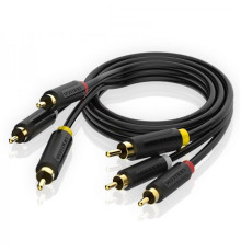 Кабель Vention 3xRCA - 3xRCA (M/M), 1.5 м, Black (BCABG)