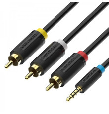 Кабель Vention 2.5 мм - 3хRCA (M/M), 1.5 м, Black (BCCBG)