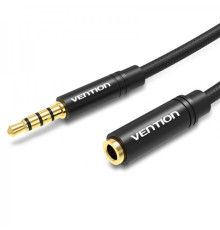 Кабель-подовжувач Vention AUX 3.5 mm M - AUX 3.5 mm F, 1.5 m, Black (BHCBG)
