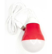USB-светильник с LED-лампочкой Dengos, шнур ~1м, 5V, 5W, Red (LED-BULB-5V5W-RED)