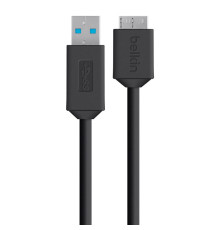 Кабель Belkin USB - micro USB Type-B V3.0 (M/M), 5 Gbps, 0.9 м, Black (F3U166bt03-BLK)