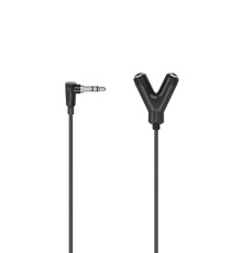 Аудио-кабель Hama 3.5 мм - 2х3.5 мм (M/F), 0.12 м, Black (00205190)