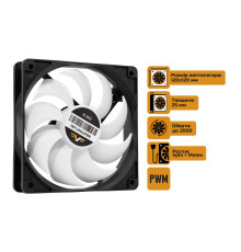 Вентилятор Frime (FWF120HB20PWM) 120x120x25мм, PWM Black/White