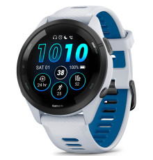 Смарт-годинник Garmin Forerunner 265 Black Bezel with Whitestone Case and Whitestone/Tidal Blue Silicone Band (010-02810-51)