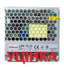 Блок живлення HiSmart 12V, 6A, 75W, LRS-75-12