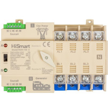 Автоматичний перемикач HiSmart W2R-4P 220V 100A (HS082505)