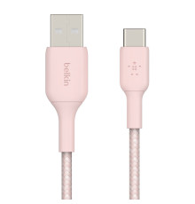 Кабель Belkin Braided+Strap USB - USB-C, 1.5 м Pink (F2CU075-05-C00-OEM)