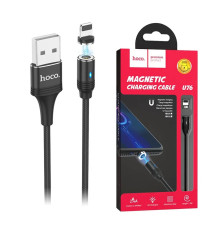 Кабель Hoco U76 Fresh USB - Lightning (M/M), магнітний, 1.2 м, Black (U76B)