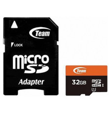 Карта памяти MicroSDHC  32GB UHS-I Class 10 Team + SD-adapter (TUSDH32GUHS03)