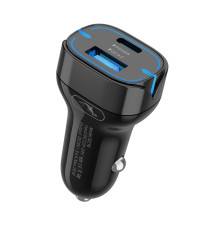 Автомобільний зарядний пристрій SkyDolphin SZ19 PD 20W + QC3.0 20W Black (AZP-000102)