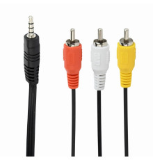 Аудіо-кабель Cablexpert 3.5 мм - 3хRCA (M/M), 2 м, чорний (CCA-4P2R-2M)