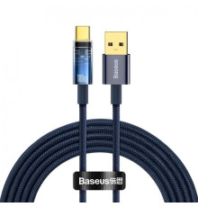 Кабель Baseus Explorer USB - USB Type-C (M/M), 5 A, 100 W, 2 м Blue (CATS000303)
