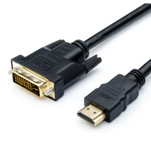 Кабель Atcom HDMI - DVI (M/M), single link, 24+1 pin, ферит, 1.8 м, Black (AT3808)