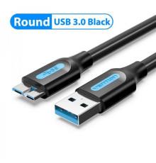 Кабель Vention USB - micro USB Type-B (M/M), PVC, Round nickel-plated, 0.5 м, Black (COPBD)