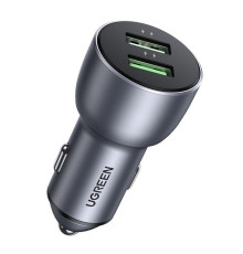 Автомобильное зарядное устройство Ugreen CD213 (2xUSB 36W (USB-A) QC 4.0 Gray (10144)