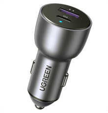 Автомобильное зарядное устройство Ugreen CD213 (2xUSB 36W (USB-C+USB-A) QC 3.0+ Gray (60980)