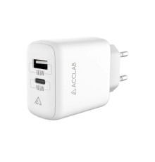 Зарядное устройство AccLab AL-TC220 (1xUSB, 1xType-C) White (1283126556494)
