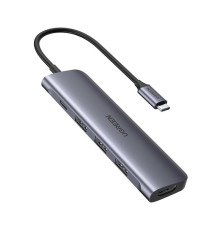 Концентратор USB Type-C Ugreen CM136 3xUSB 3.0 + HDMI, Gray (50209)