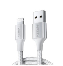 Кабель Ugreen US199 USB - Lightning (M/M), 2 м, Silver (60163)