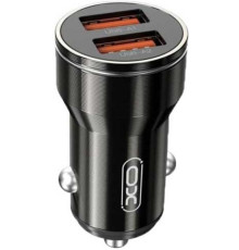 Автомобільний зарядний пристрій XO CC48 Smart Metal (2USB, 2.4A) Black (XO-CC48i-BK) + кабель Lightning