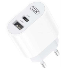 Сетевое зарядное устройство XO L97 (1USB-C, 1USB, 2.4A) PD White (XO-L97-WH)