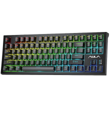 Клавіатура Aula Mechanical F3032 Black keycaps, plus 21 Yellow keys KRGD red (6948391204673)