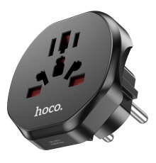 Адаптер Hoco CN/UK-EU Black (AC6)