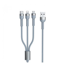 Кабель Remax Jany Series 3в1 USB to Type-C/Lightning/Micro-USB Silver (RC-124TH)