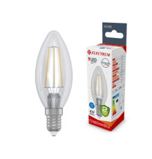 Лампа светодиодная свеча ретро Electrum Filament 4W E14 4000K (A-LC-1367)
