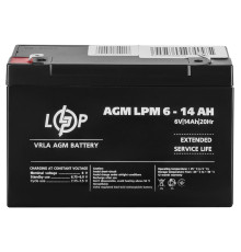 Акумуляторна батарея LogicPower LPM 6V 14AH (LPM 6 - 14 AH) AGM