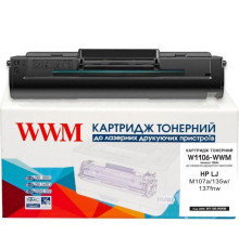 Картридж WWM (W1106-WWM) для HP LJ M107a/135w/137fnw аналог 106A Black (1000 ст.)