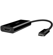 Адаптер Belkin HDMI - USB Type C V 2.0 (F/M), 0.1 м, чорний (F2CU038btBLK)