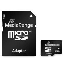 Карта памяти MicroSDHC  32GB Class 10 MediaRange R45/W15MB/s + SD-adapter (MR959)