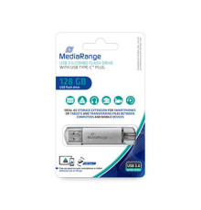 Флеш-накопитель USB3.0 128GB Type-C MediaRange Silver (MR938)