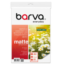 Фотобумага Barva Everyday матовая самоклеящеяся 105г/м2 A4 20л (IP-ALE105-268)