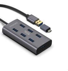 Концентратор USB Promate EzHub Grey (ezhub-7.grey)