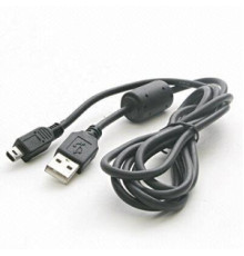 Кабель Atcom USB - mini USB V 2.0 (M/M), (5 pin), ферит, 1.8 м, чорний (3794)