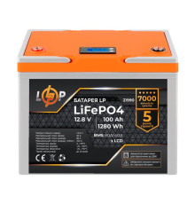 Акумуляторна батарея LogicPower 12V 100 AH (1280Wh) для ДБЖ з LCD (BMS 80A/40А) LiFePO4