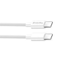 Кабель ColorWay USB Type-C - USB Type-C (M/M), PD Fast Charging 65W, 3.0 А, 1 м, White (CW-CBPDCC055-WT)