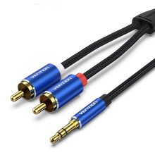 Кабель Vention 3.5 мм - 2xRCA (M/M), 1.5 м, Blue (BCPLG)