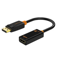 Адаптер Сabletime DisplayPort - HDMI (M/F), 0.2 м, Black (CP21B)