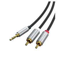 Кабель Cabletime 3.5 мм - 2xRCA (M/M), 1 м, Black (CF13H)
