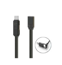 Кабель Remax RC-070th Gplex Lightning - micro USB + USB Type-C (F/M), 1 м, Dark Grey (6954851267225)