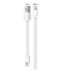 Кабель WK WDC-009 M&S USB - Lightning + micro USB (M/M), 1 м, White (2000700000063)
