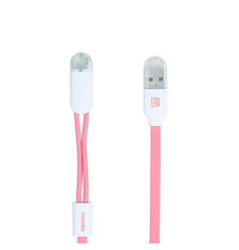 Кабель Remax RC-025t Gemini USB - Lightning + micro USB (M/M), 1 м, Pink (6954851251286)