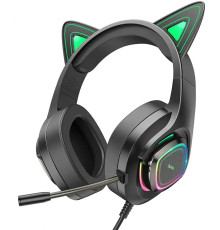 Гарнітура Hoco W107 Cute Cat Black