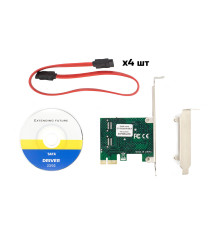 Контролер Frime (ECF-PCIEto4SATAIII001.LP) PCI-Ex1-4xSata III, ASM1061