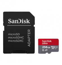 Карта пам`ятi MicroSDXC 256GB UHS-I Class 10 SanDisk Ultra A1 R150MB/s + SD-adapter (SDSQUAC-256G-GN6MA)