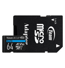 Карта памяти MicroSDXC  64GB UHS-I/U3 Class 10 Team Elite (TEAUSDX64GIV30A103)